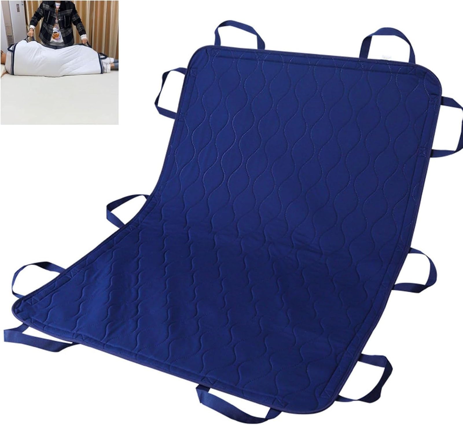 Almohadilla de cama de posicionamiento con asas, Sábana de transferencia reutilizable y lavable para girar, levantar y reposicionar,Tabla de transferencia de pacientes