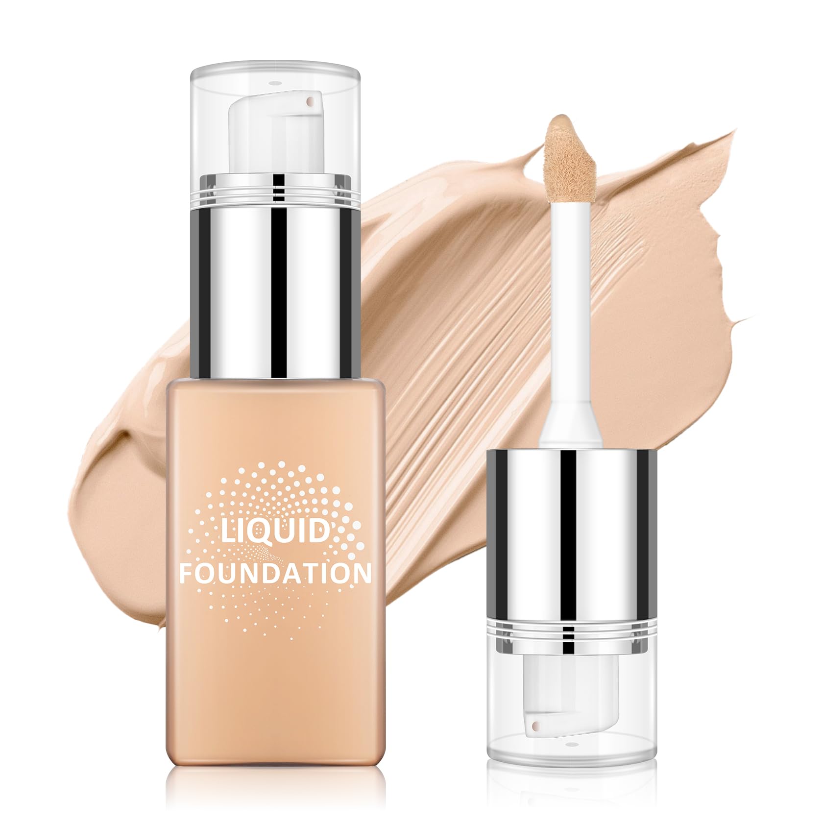 Liquid Foundation Full Coverage Matte Flawless Face Makeup - Natural 1 Ounce (Pack of 1) 09 Natural-Foundation