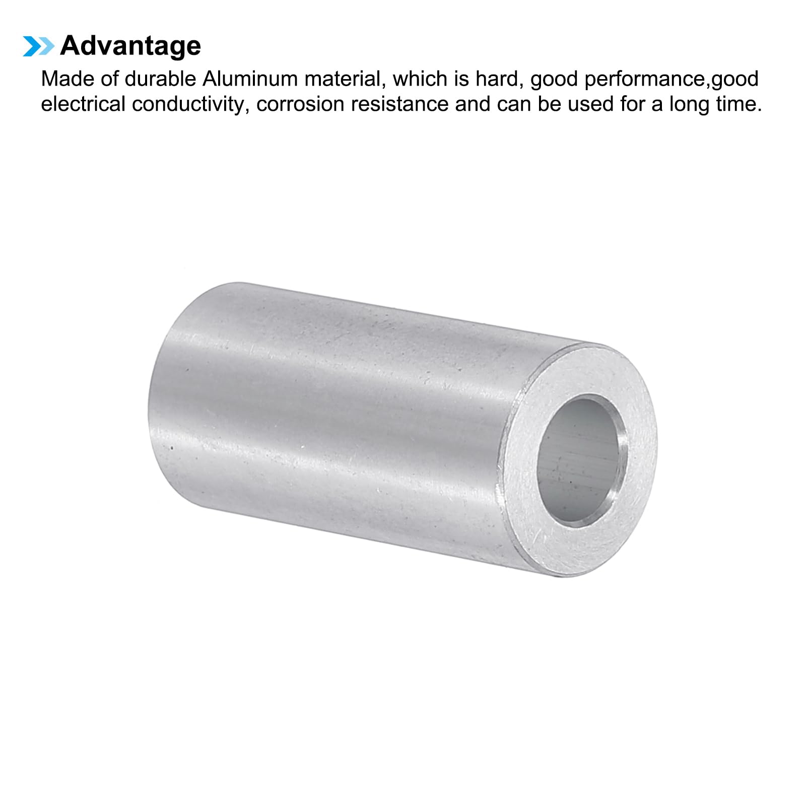 PATIKIL M6 Aluminum Spacers, 6pcs 1/4" x1/2" Round Metal Spacers for 1/4 or M6 Screw Bolts, Unthreaded Standoff Bushing 1"L - Image 4