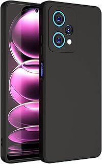 جراب حماية من السيليكون بتصميم عصري مبطن من الداخل متوافق مع موبايل ريلمي 9 برو بلس، (لون أسود)