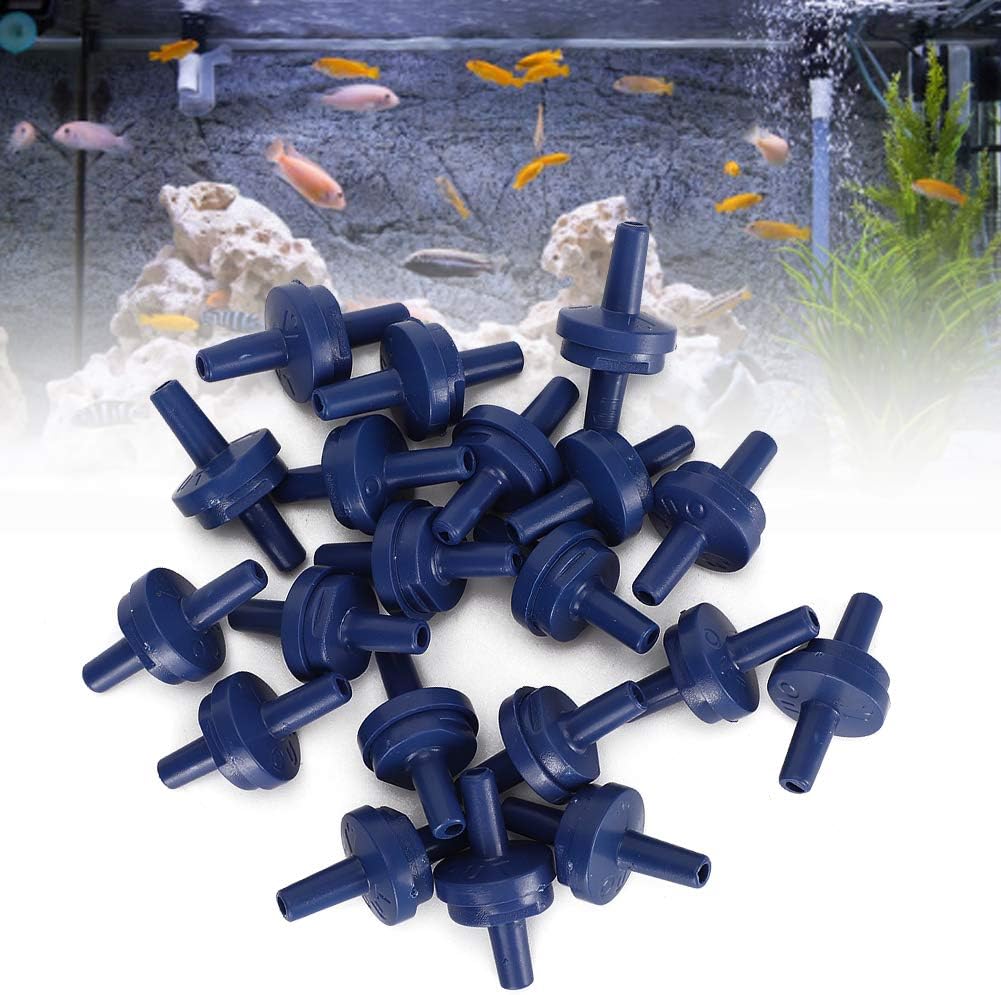 20Pcs Plastic Aquarium Check Valves Fish Tank Air Pump Accessories Prevent Water Backflow for Aquarium Fish Tanks Blue 3.5cm