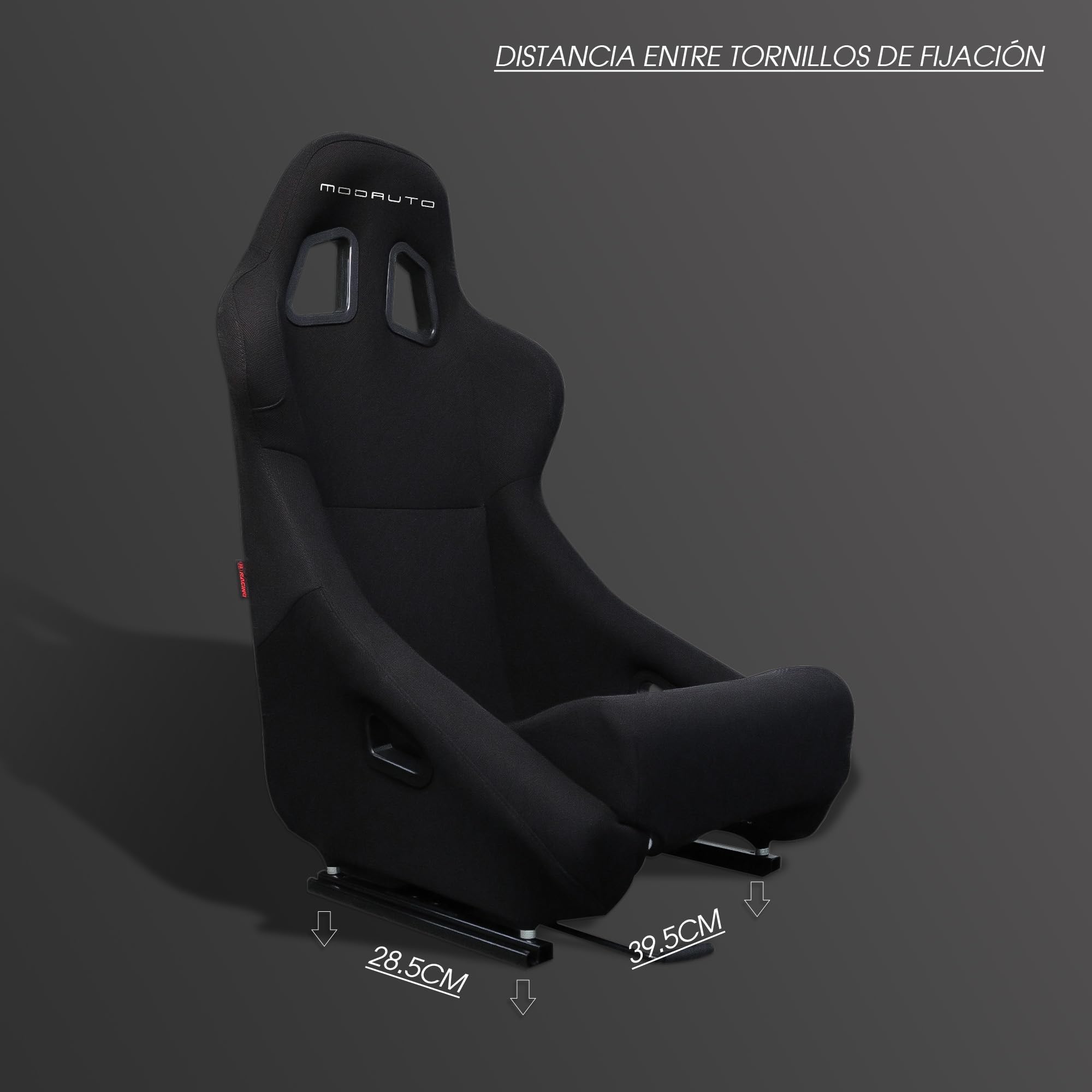 M MODAUTO Asiento Deportivo para Coches,Baquet Deportivo de Tela,Adaptable para Coches,Modelo NW-N001,Negro
