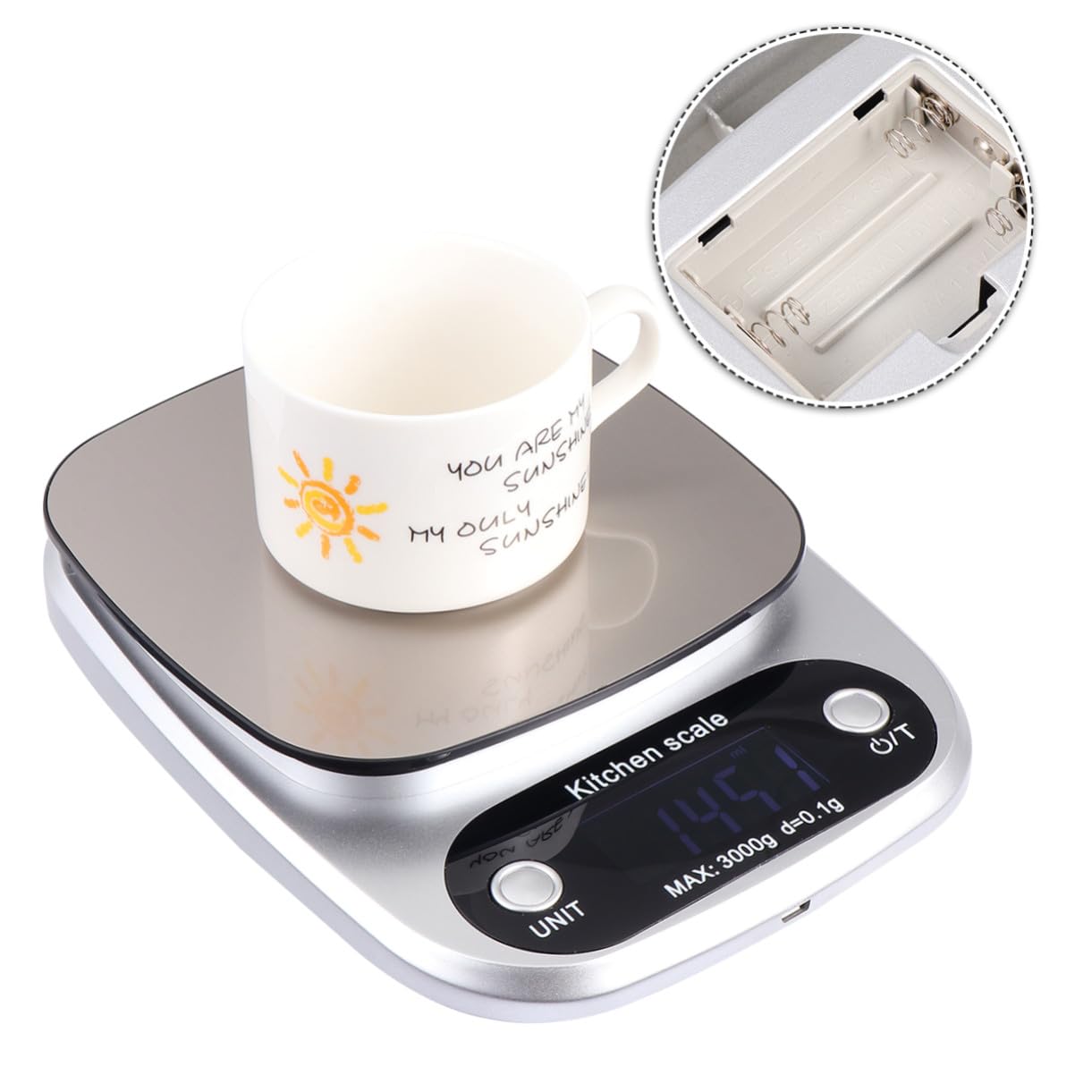Báscula de Cocina Digital Recargable con Pantalla LCD de Acero Inoxidable para Pesar Alimentos con Alta Precisión y Sensores Sensibles