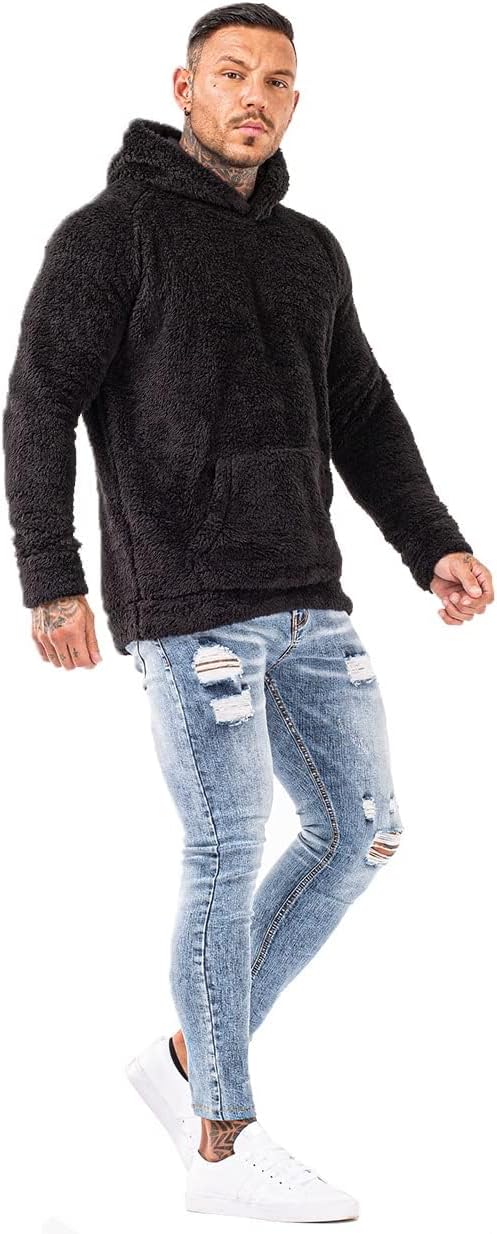 GINGTTO Men's Fuzzy Sherpa Sweatshirt Fashion Pullover Fleece Hoodies - Image 8