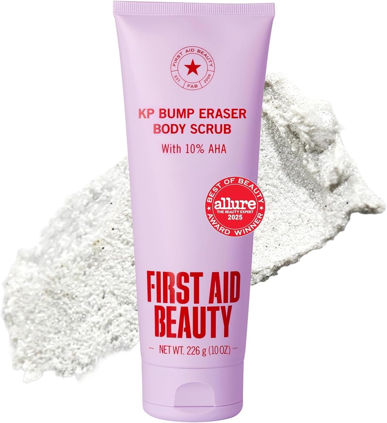 First Aid Beauty - KP Bump Eraser Body Scrub with 10% AHA, Keratosis Pilaris Skin Exfoliater with Glycolic and Lactic acids, Helps Reduce Chicken Skin Bumps, Safe for Sensitive Skin, 10 oz