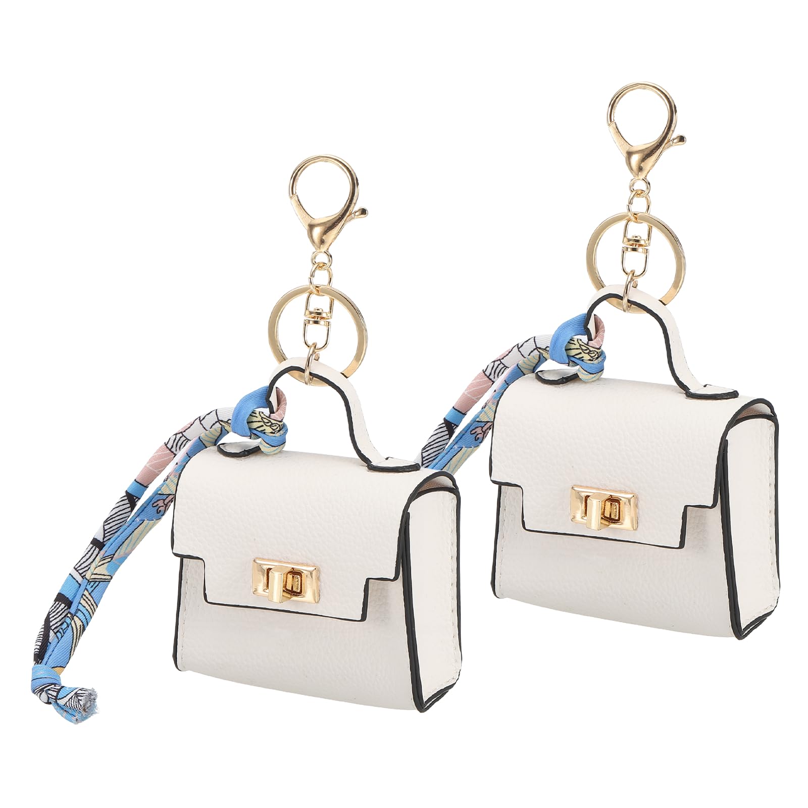 Mini sac à dos porte-clés PATIKIL en cuir blanc pour écouteurs et monnaie - 7