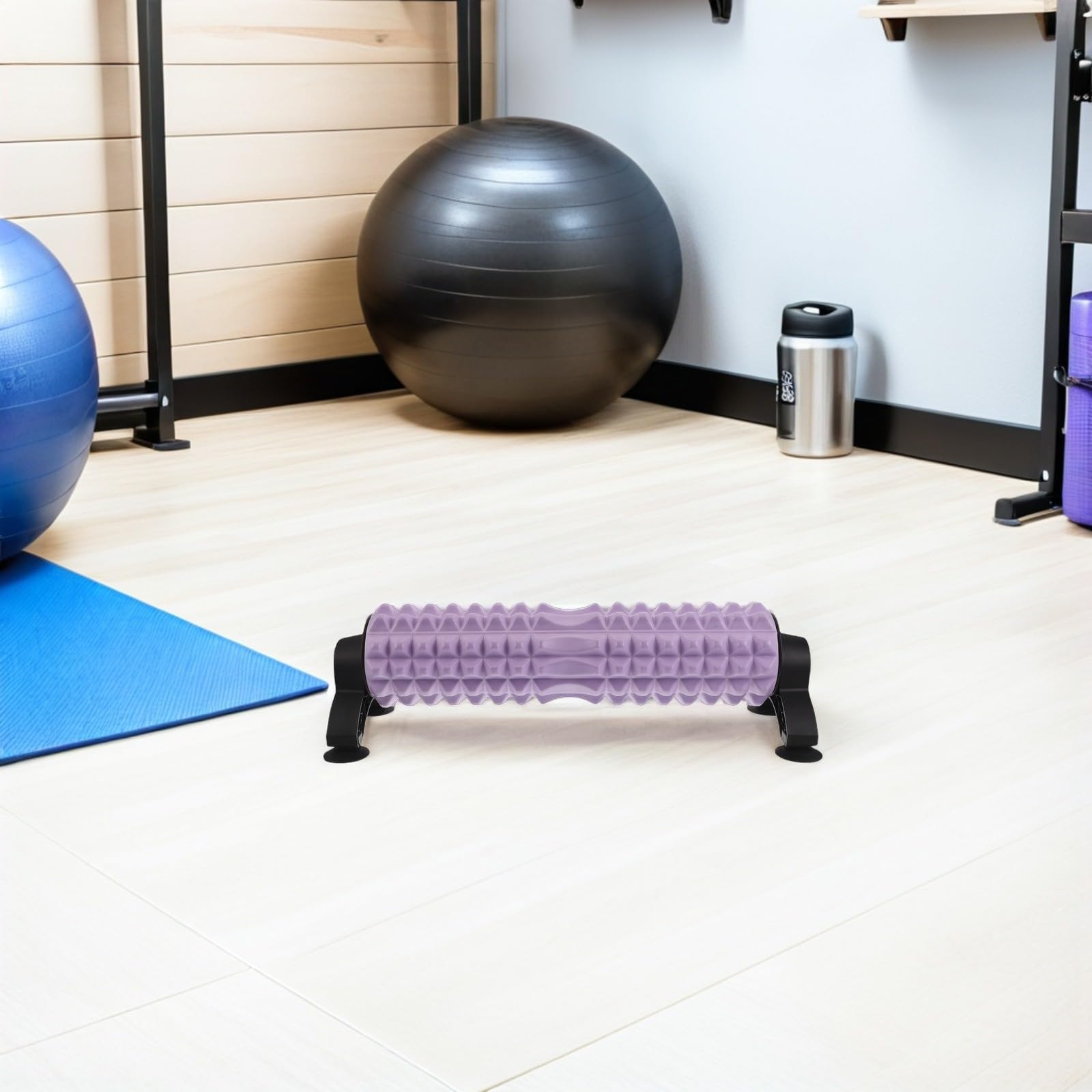 TOYANDONA Rullo di Schiuma Solido con Supporto per Massaggio Muscolare e Recupero, per Yoga e Allenamento, Realizzato in Schiuma e Plastica Resistente
