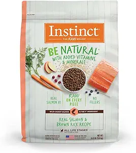 Instinct Be Natural, Natural Dry Dog Food, Raw Coated Kibble - Real Salmon & Brown Rice, 24 lb. Bag