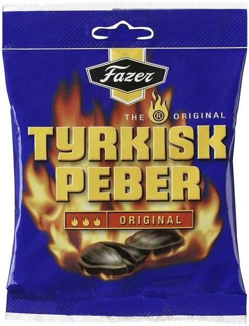 FazerTyrkisk Peber Original Hot Salmiak & Pepper Candy (150g) - Pack of 2