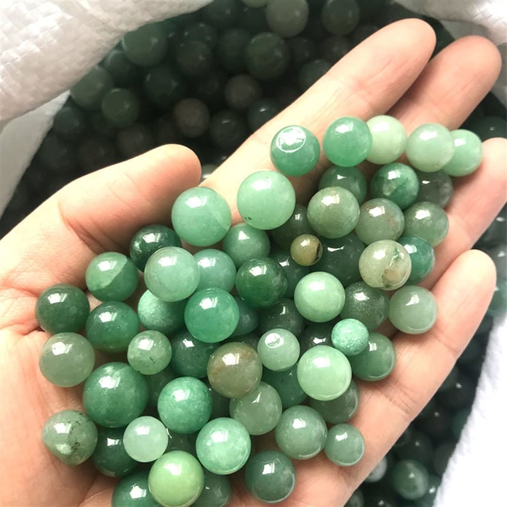 ASPROD 50g Natural Round Green Stones ReikiNatural Crystal Stones and Crystals Primary Stones and Minerals (Size : 8-15mm)
