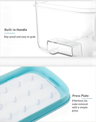 Miniatura 5 de forcozyvie Bandejas cuadradas grandes para cubitos de hielo con tapas extraíbles, bandejas de hielo grandes apilables para congelador, máquina de