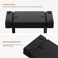 Vista 5 de Wican Servilletero para Mesa, Dispensador de Servilletas de Pie de Bambú e Hierro para Cocina Comedor Granja Cóctel Picnic Bar Soportes de Madera