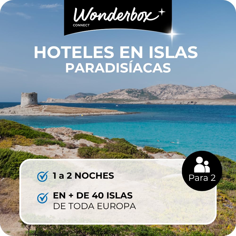 WONDERBOX – Cofre Regalo Escapada a Las Islas: Europa - De 1 a 2 Noches para 2 Personas - Escapada para Parejas - Regalar experiencias - Hoteles en Las Islas Europeas más emblemáticas