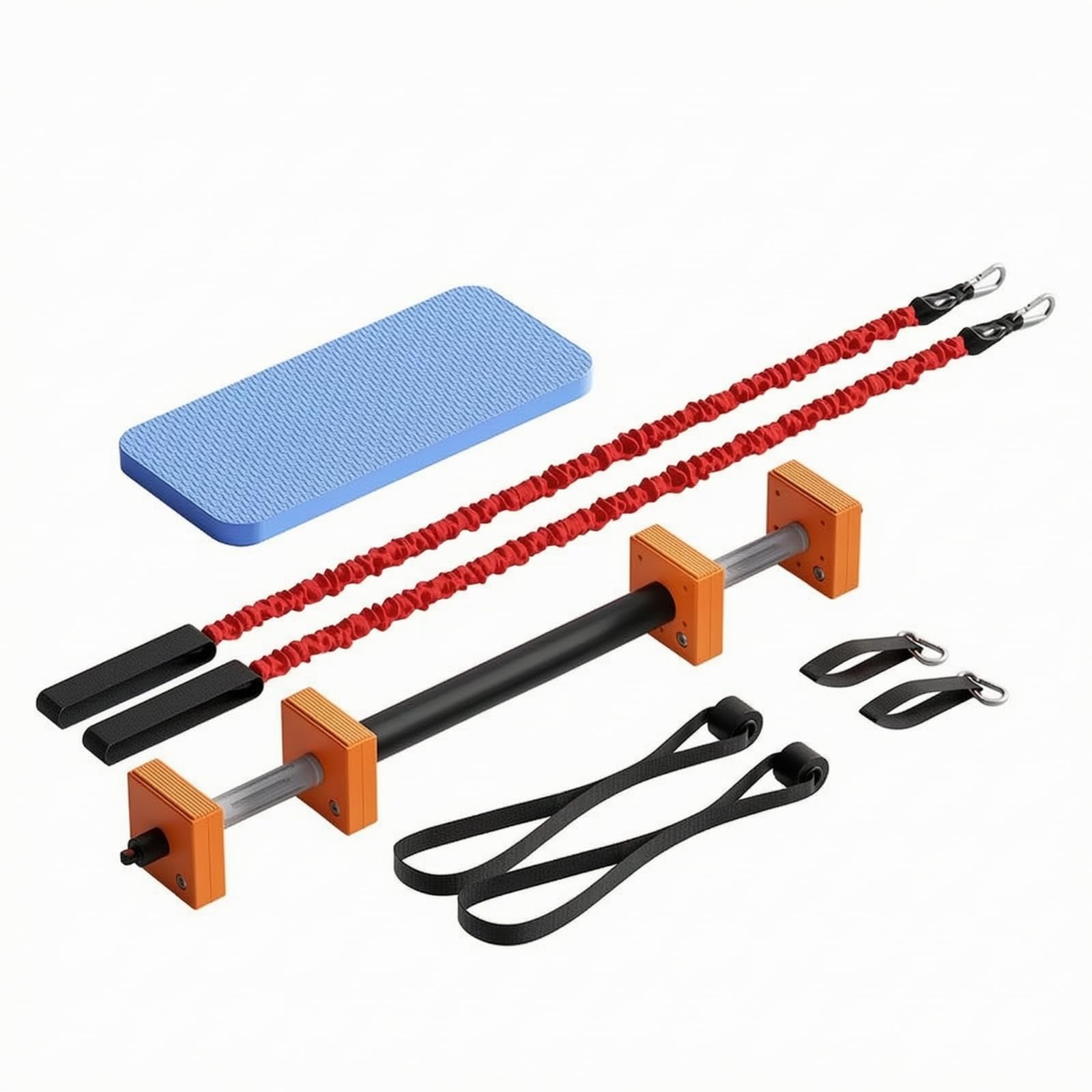 Set Fitness con Accessori Antiscivolo |, da Ginnastica con Bande Elastiche, Robusto, Attrezzo, per Casa