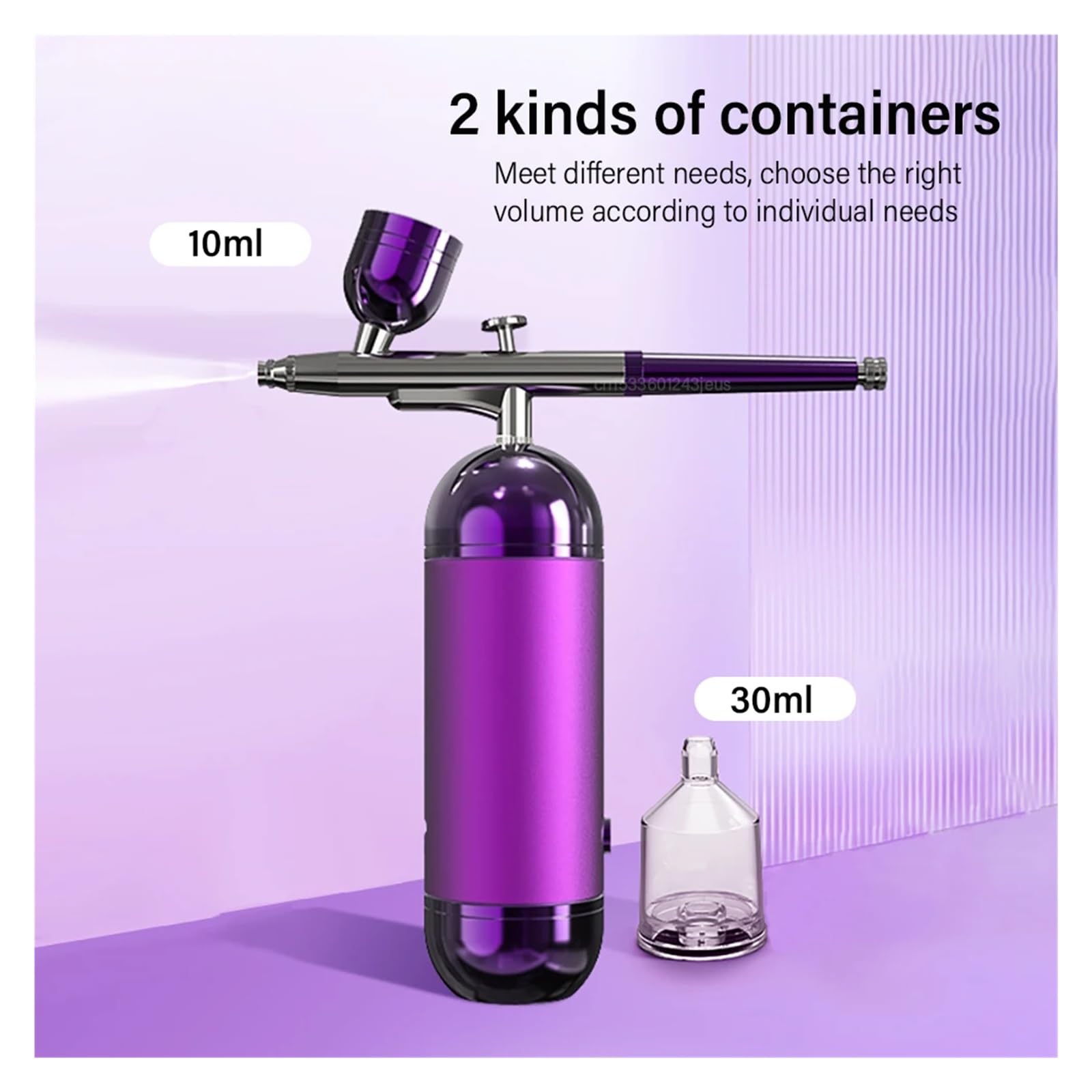 Farbsprühgerät, Airbrush mit Kompressor – Mini-Spritzpistole for Malen, Modellieren & Basteln Tragbares Airbrush-Set(Purple)