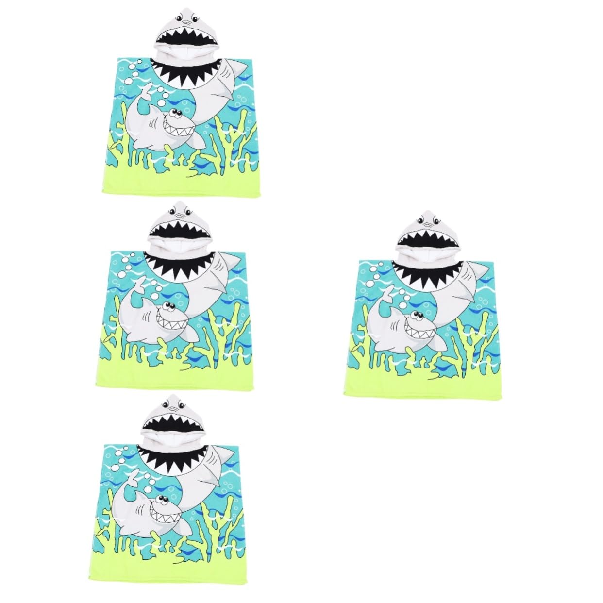 Serviette de plage enfant à capuche anti-froid, lot de 4 microfibres pour la piscine