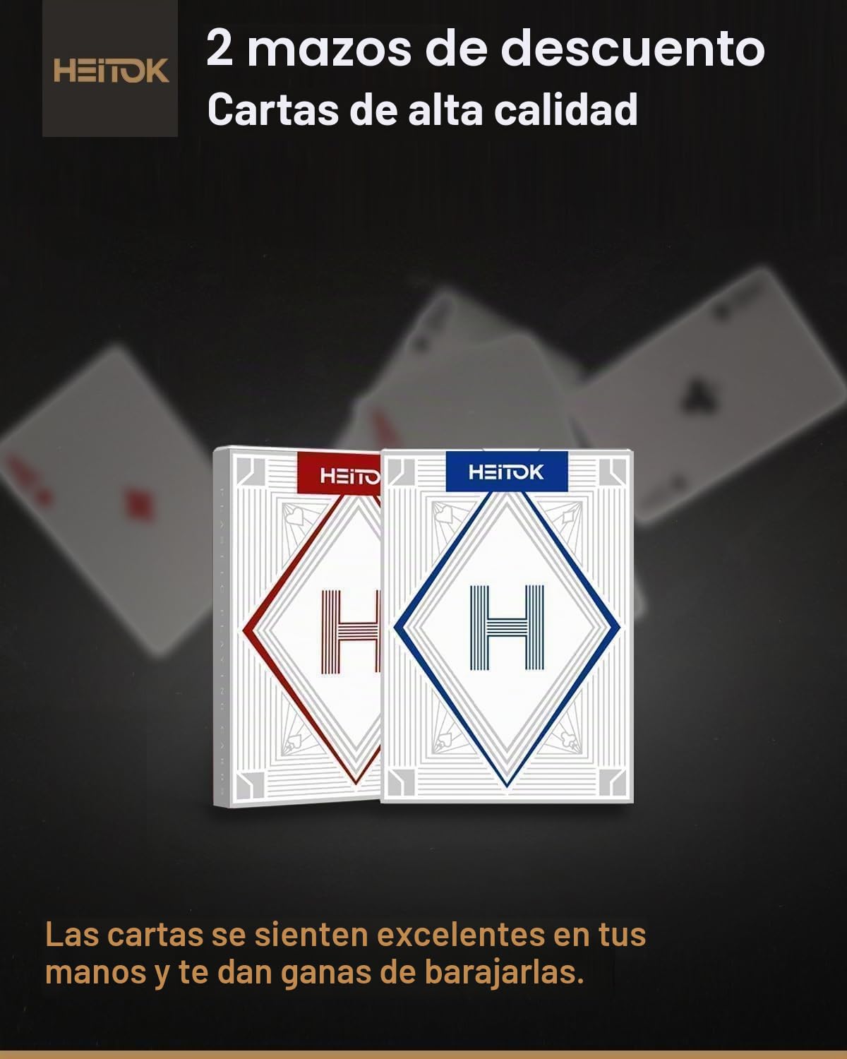 HEITOK Set de Fichas Poker Clay Composite 500 pzs 14g con maletín | 500 fichas, 14g, clay composite, valores numerados, 2-10 jugadores, Texas Holdem y Blackjack