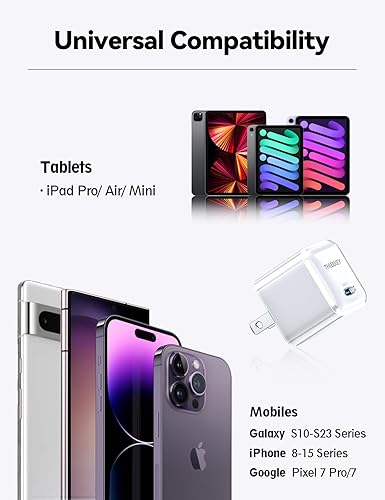 Miniatura 5 de Cargador USB C, THREEKEY 30W GaN Fast Wall Charger Block, PD USB-C adaptador de corriente compatible con iPhone 14131211 Series, MacBook Air, Galaxy