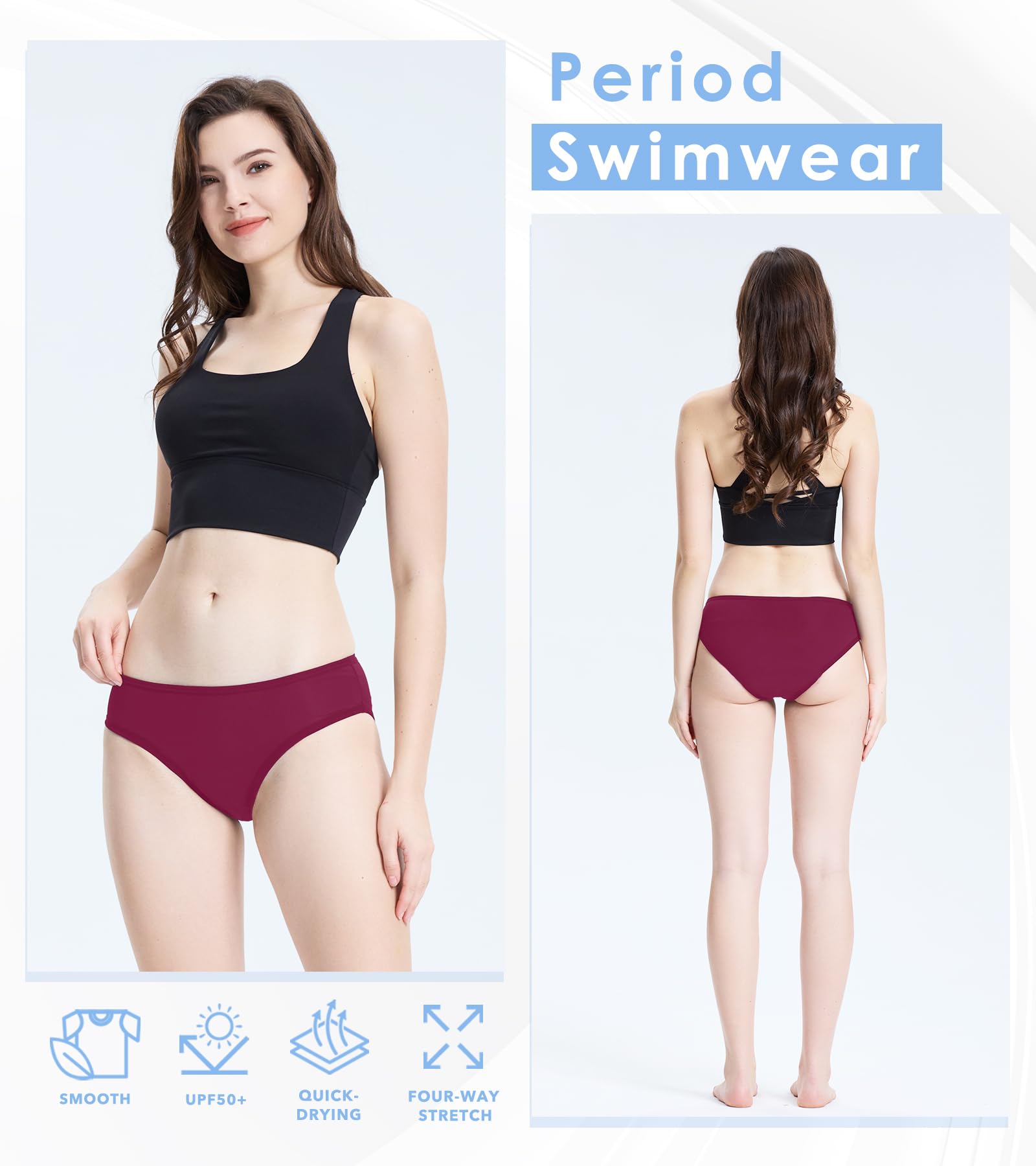 Bikini mestruale a prova di perdite, costume da bagno per donne, ragazze, adolescenti