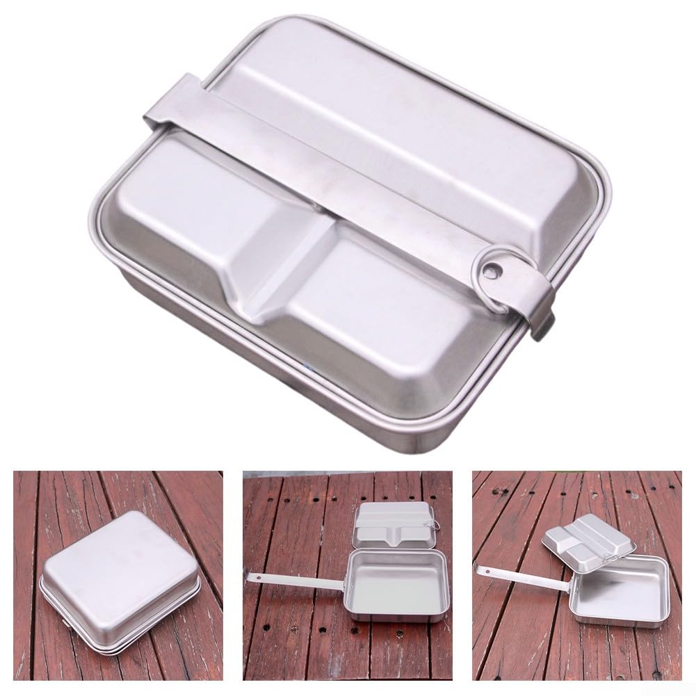 Lonchera portátil de Acero Inoxidable, lonchera for Acampar al Aire Libre con asa, for Ensalada, sándwich, for Adultos, niños, Camping, Viajes, Escuela, Trabajo