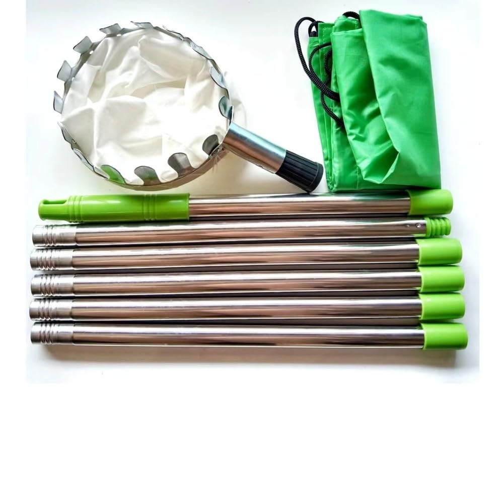 KiraKira Adjustable Length Fruit Picker with for Soft Cloth Bag and for Stainless Steel Pole Garden Use 2.for 4m