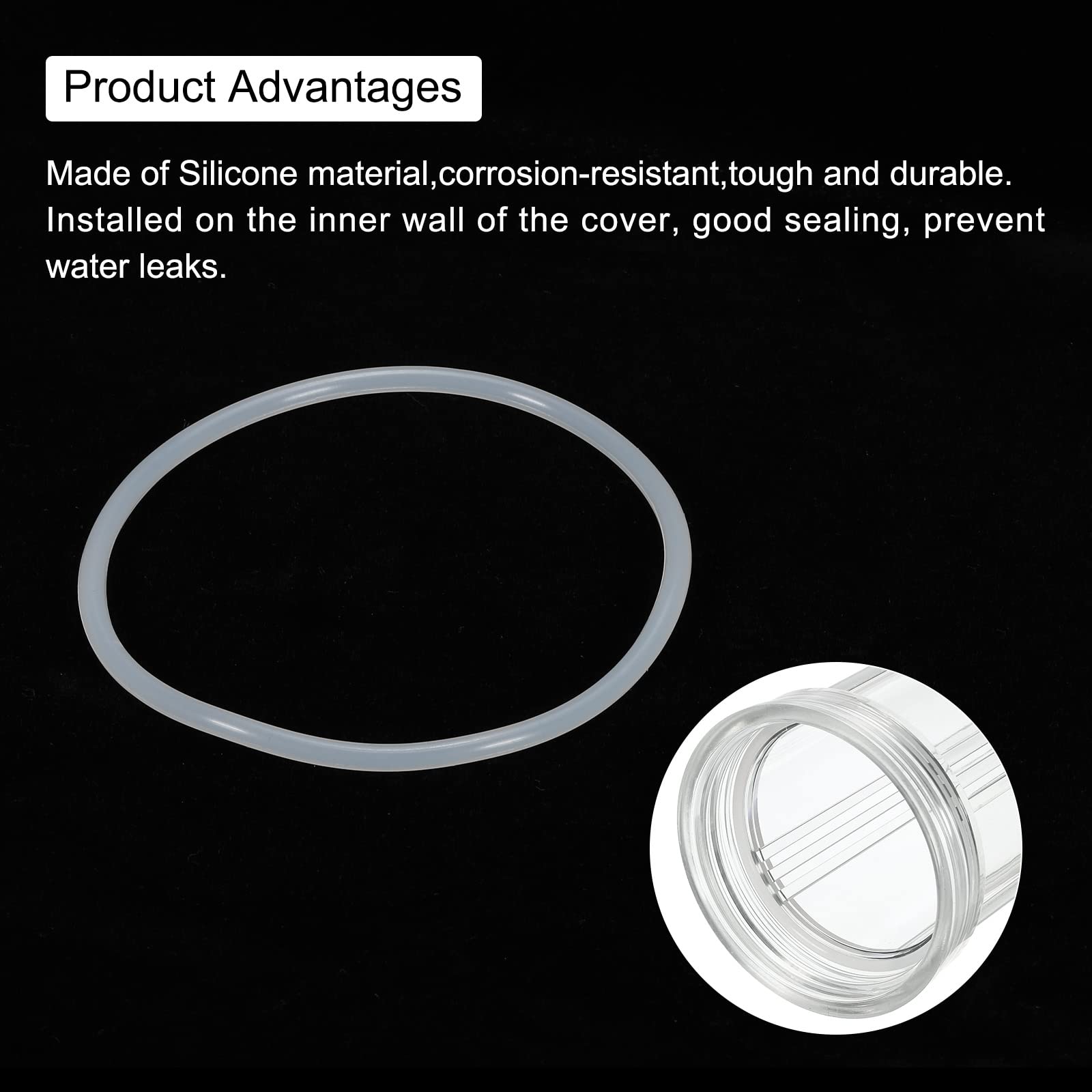 sourcing map Lot de 3 joints toriques de rechange en silicone pour boîtier de filtre à eau de 25,4 cm, 87 x 4 mm, blanc