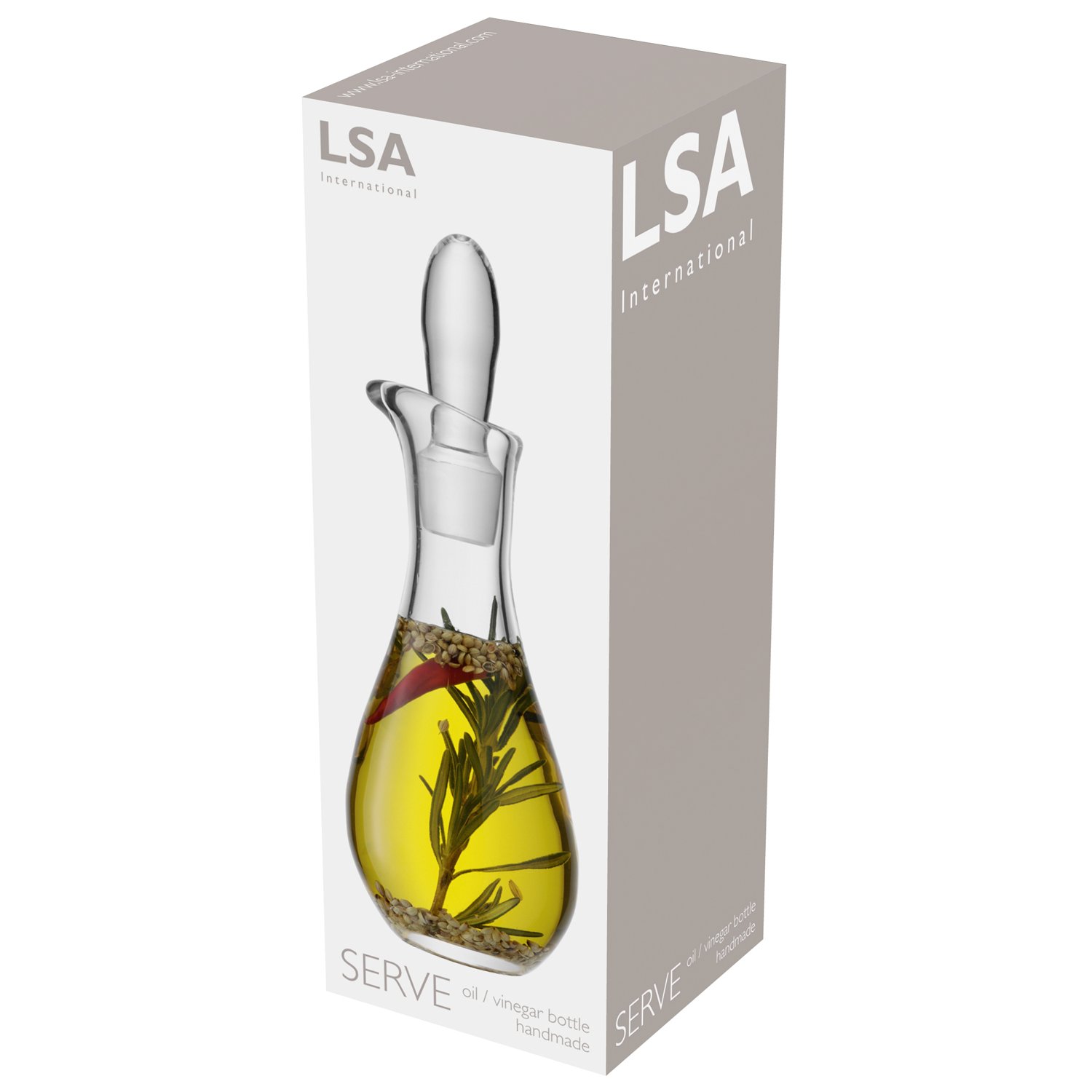 LSA Serve SZ02 - Frasco para aceite o vinagre, 300 ml, 23 cm de alto, transparente