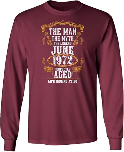 Baku Apparel Man Myth 50th Birthday June 1972 Gift Unisex Long Sleeve T-Shirt