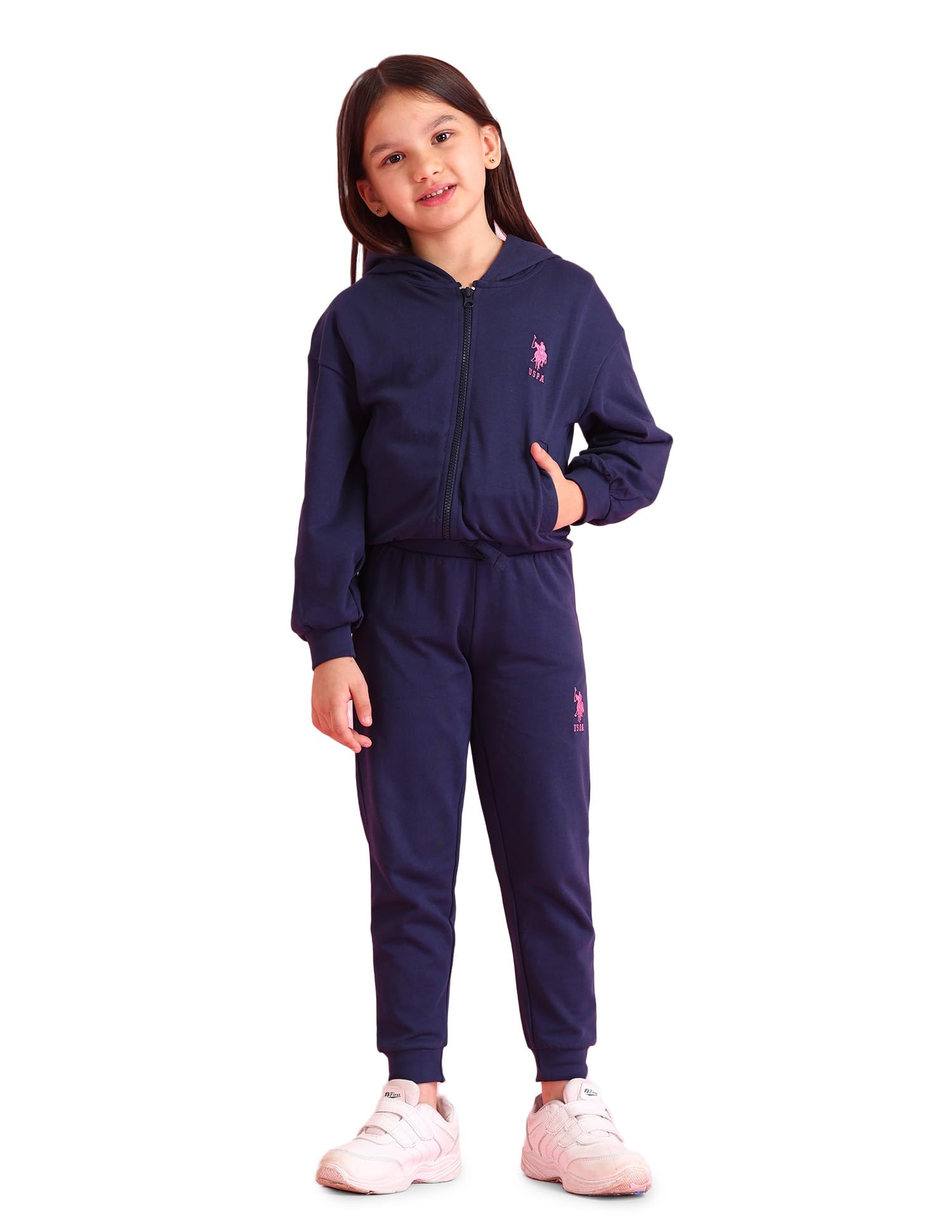 U.S. Polo Assn. Kids Regular fit Girls Cotton Joggers-picture-12