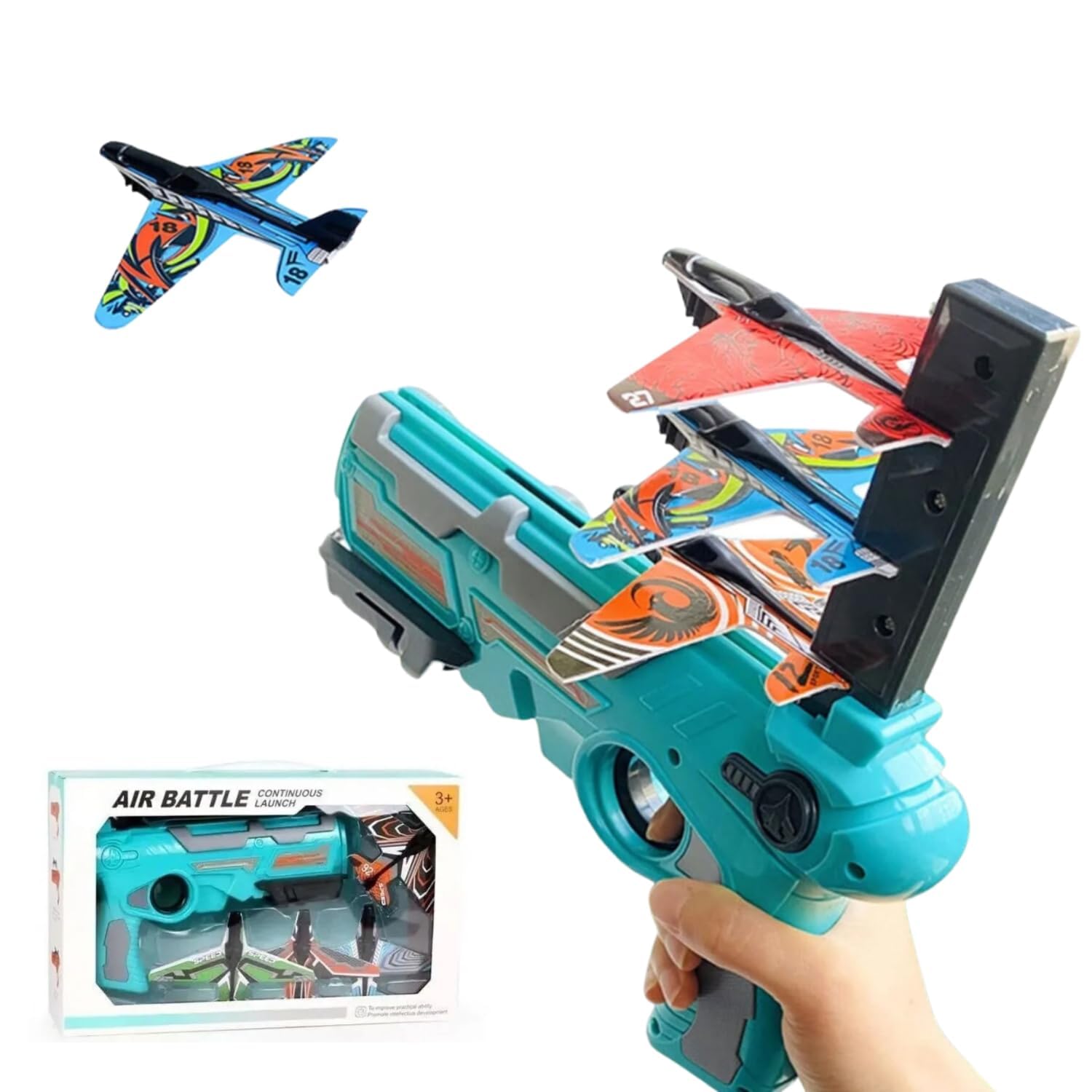 BABYLAMA Airplane Launcher Gun, Safe and Fun Shooting Guns for Kids, Paper Foam Gliders for Quick and Easy|Best Gift for Boys Kids Children (B0CPFK3QY6) Amazon Price History, Amazon Price Tracker