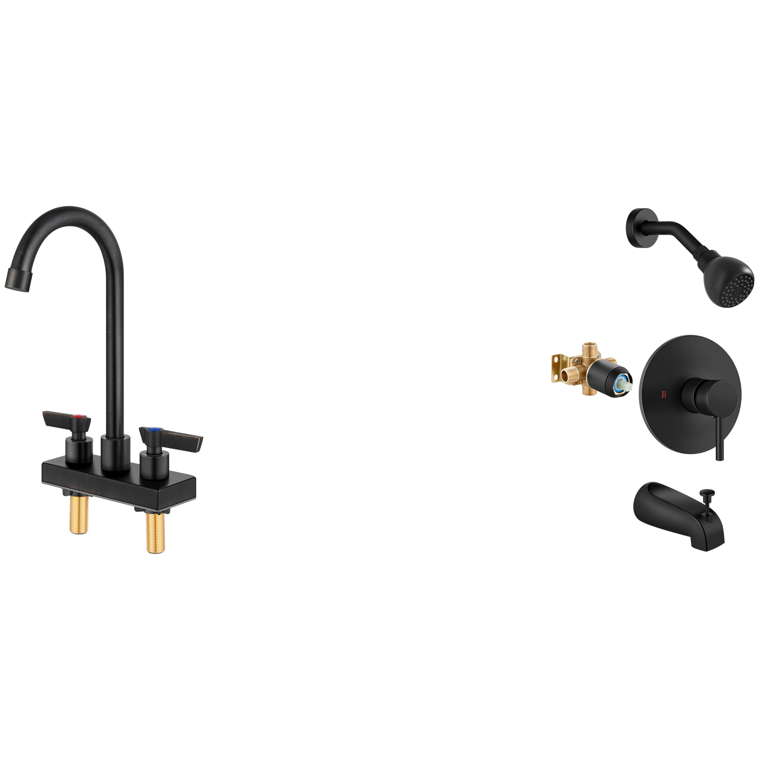 Hcfyauis Bar Sink Faucet Shower Trim Kit