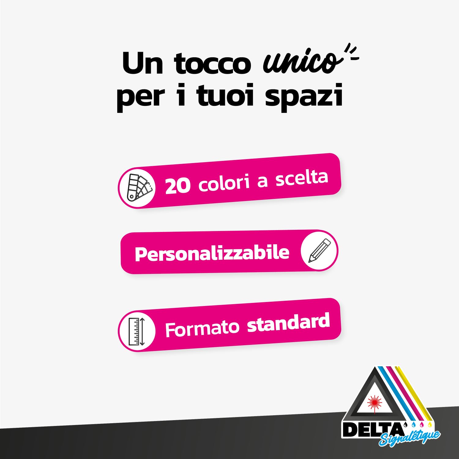 Placa autoadhesiva con grabado personalizable para CIN – Negro – Formato 10 x 2,5 cm