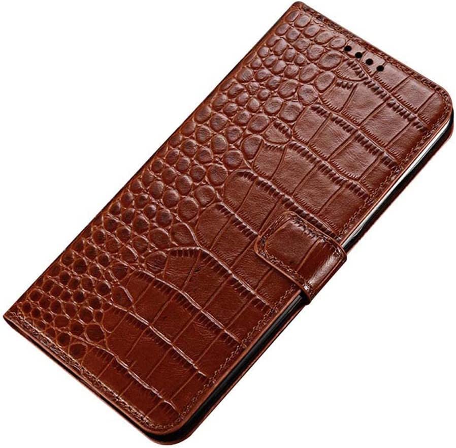 Étui de téléphone à rabat en cuir véritable pour iPhone 13 Pro Max café