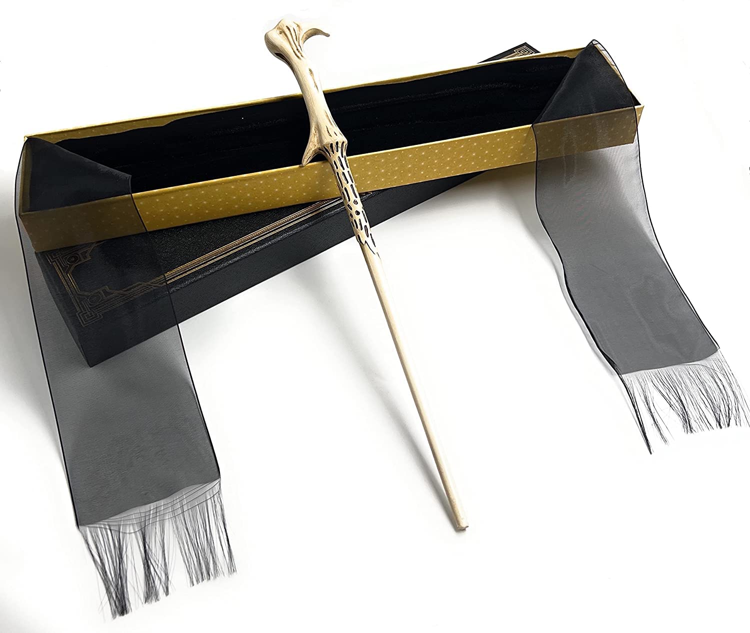 Harry Choosen One Potter Lord Voldemort Magic Wand with Box Premium Polyresin Metal Core Collectible Cum Cosplay Accessory, Multicolor