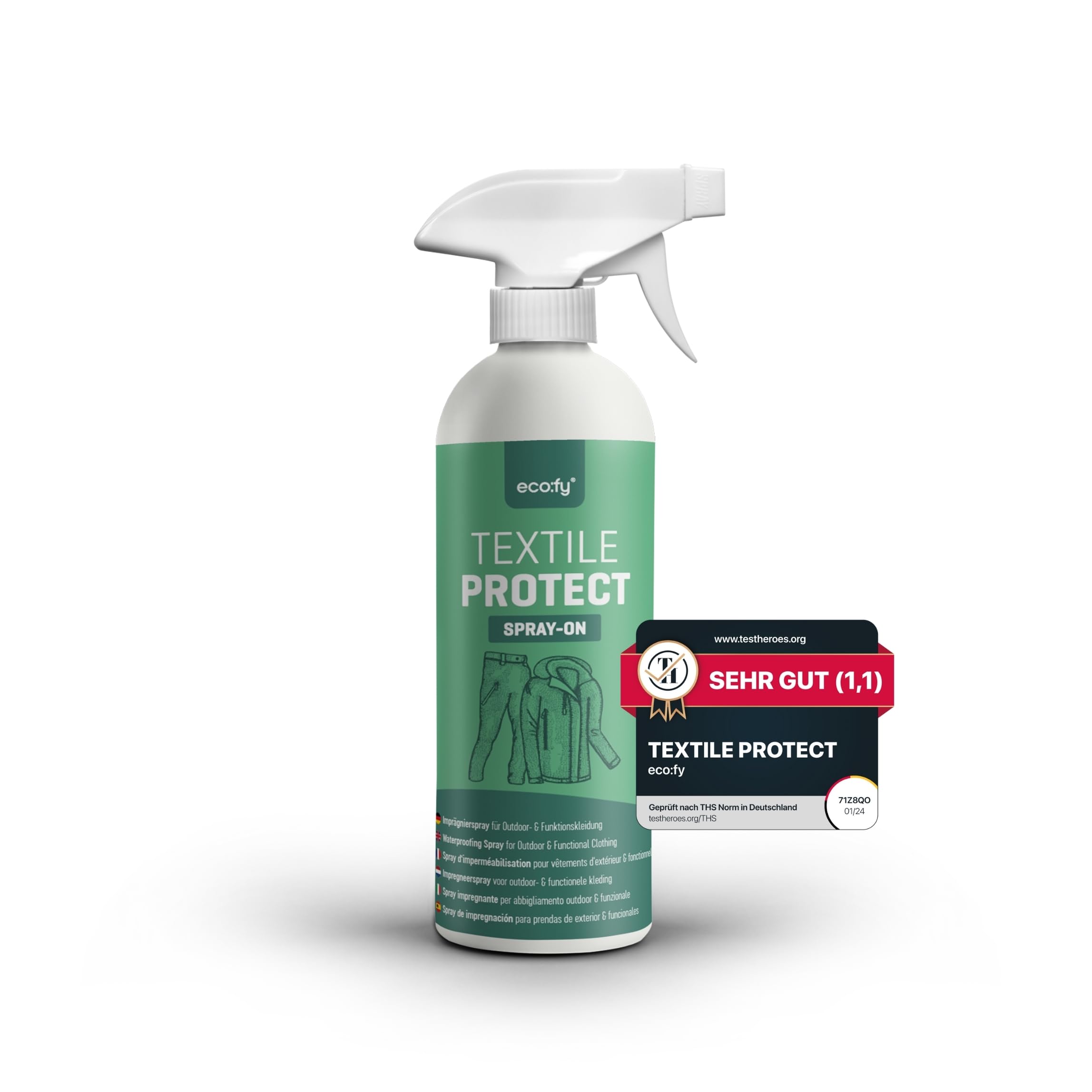 Textil Imprägnierspray Jacke, Imprägnierung Regenjacke, Skibekleidung Goretex Imprägnierspray Wildleder, PFC-frei, Schutz gegen Nässe Schmutz (500 ml)