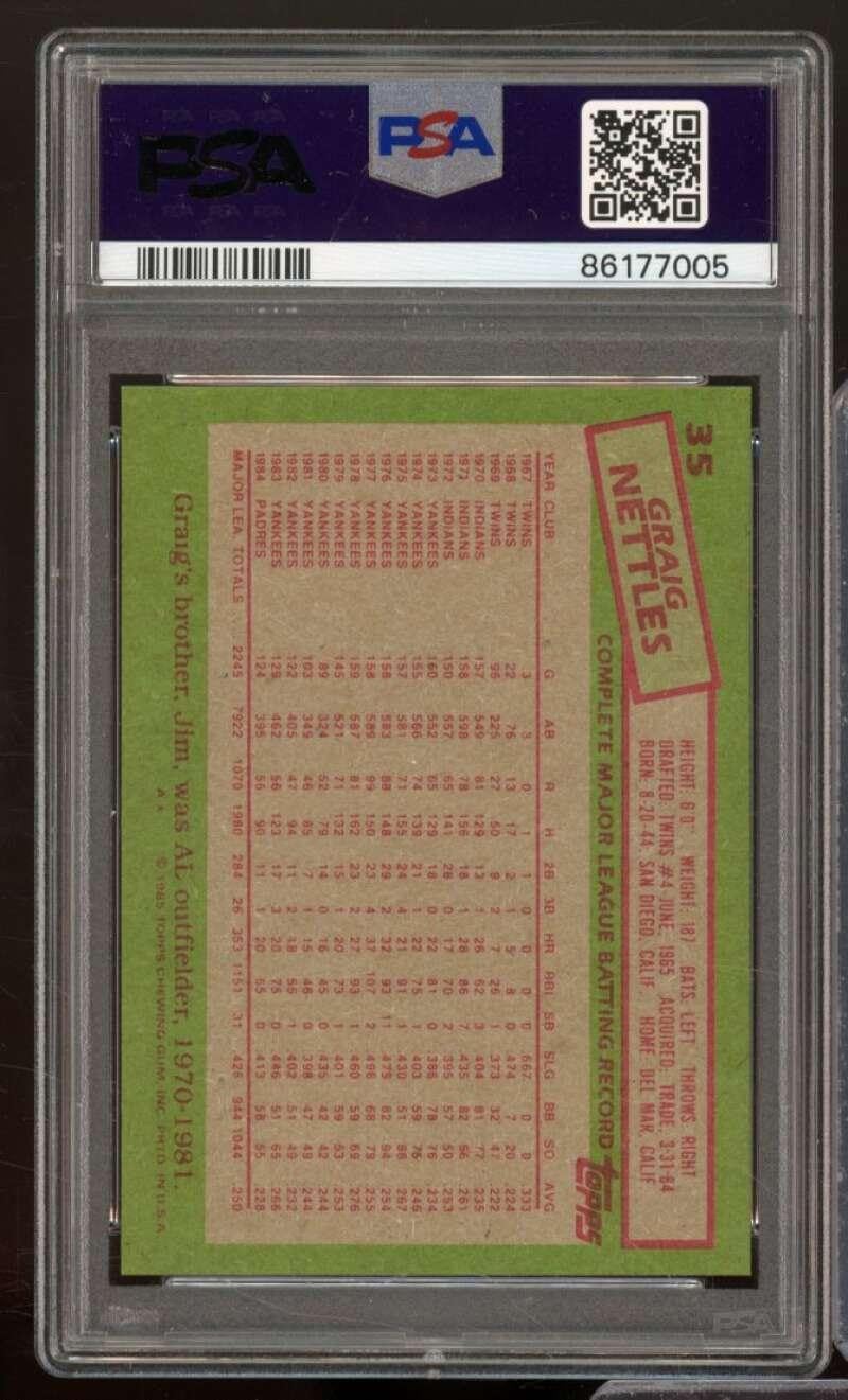 Graig Nettles Card 1985 Topps #35 PSA 9 - Slabbed Baseball Cards