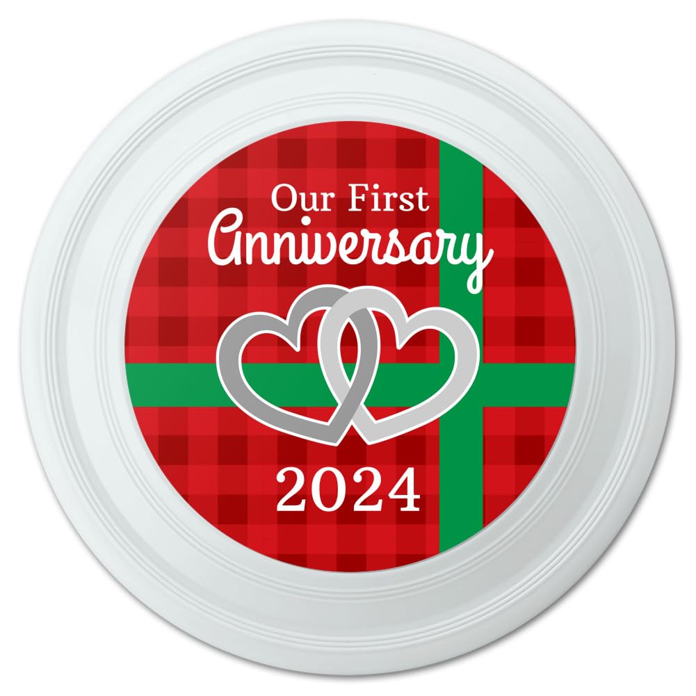 Our First Anniversary Hearts Red Plaid Green Bow 2024 Novelty 9