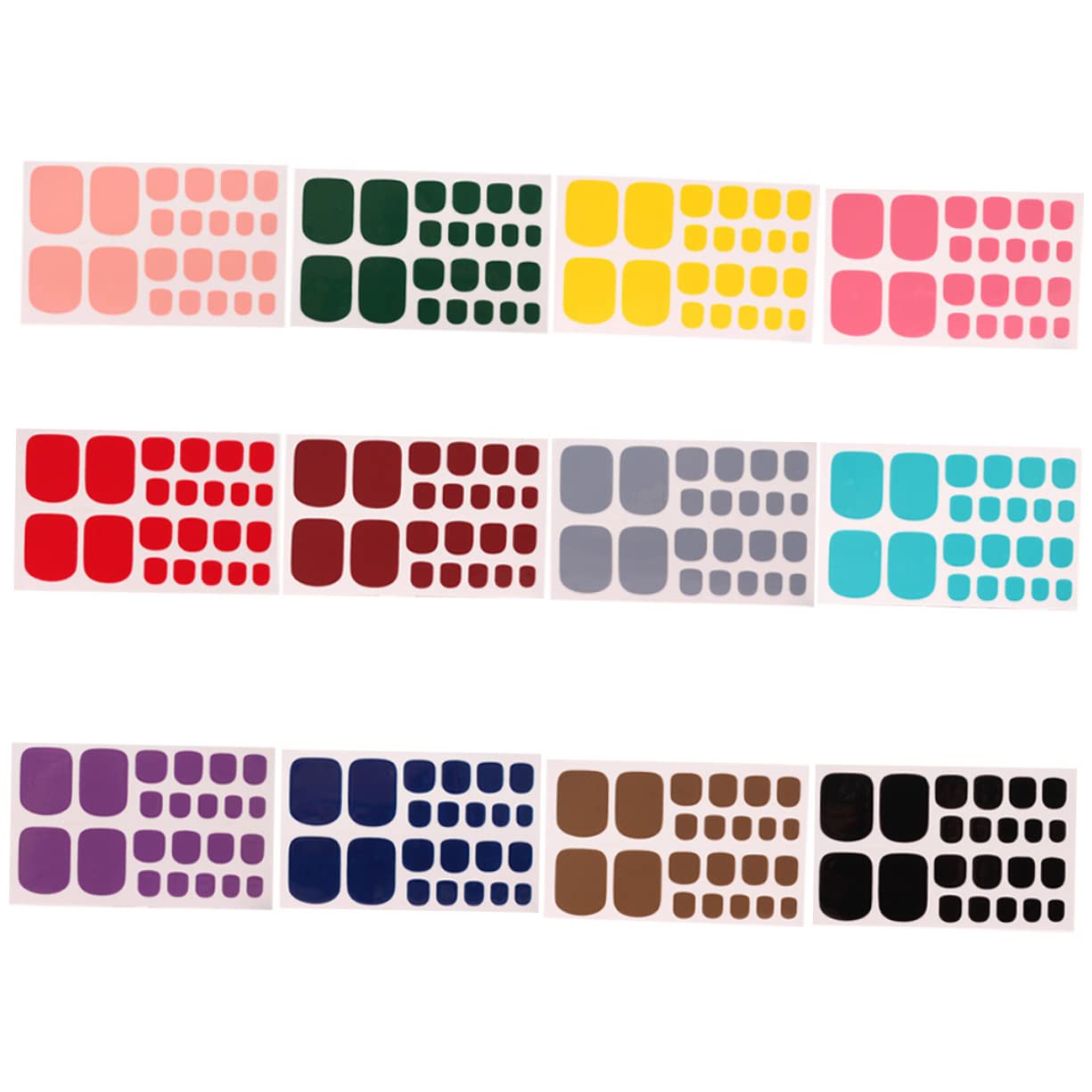 BESTYASH 4 Set Adesivi Per Unghie Dei Piedi Unghia Dito Del Piede Accessorio Per Decalcomanie Per Unghie Decalcomanie Per Unghie Fai Da Te Adesivo 12 Fogli*4
