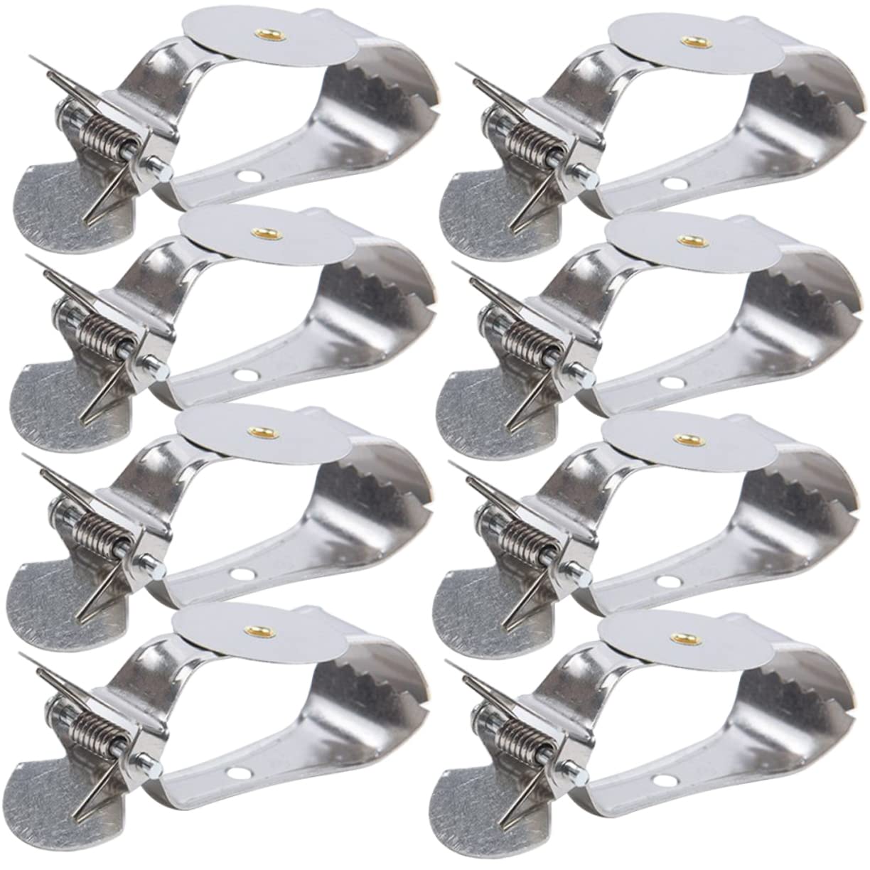 Yardenfun Curtain Tieback Clamp Stainless Steel Rings 8 Pieces Drapery Holdback Clips No Drill for Home Office Cafe