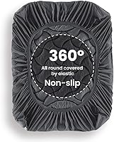 Vista 4 de SLEEP ZONE - Cubrecolchón refrescante tamaño queen, funda de colchón acolchada y en zonas, protector de colchón transpirable y lavable, bolsillo Gris