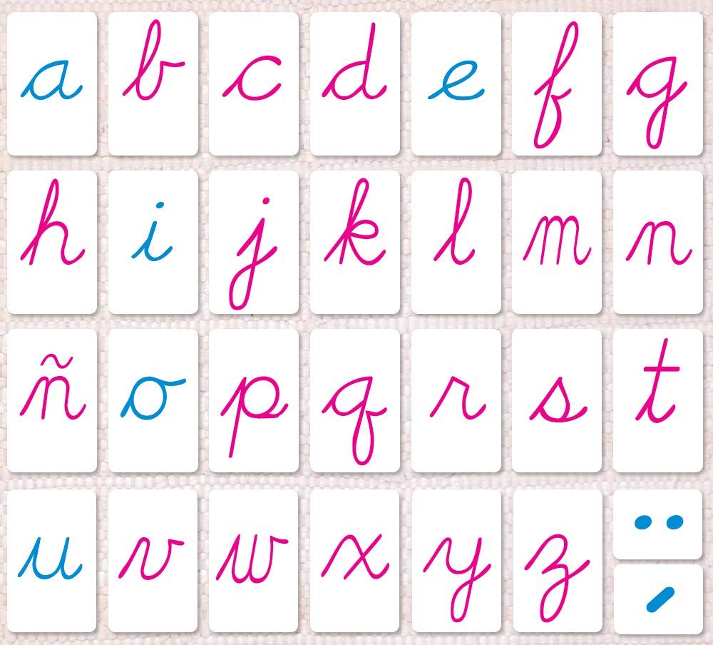 Spanish Montessori Movable Alphabet: Cursive (Spanish Edition)