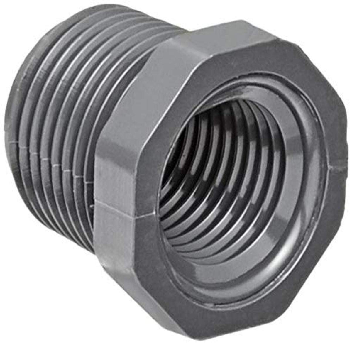 Spears 839 Series PVC Pipe Fitting, Bushing, Schedule 80, 1-1/4" NPT Male x 3/4" NPT Female