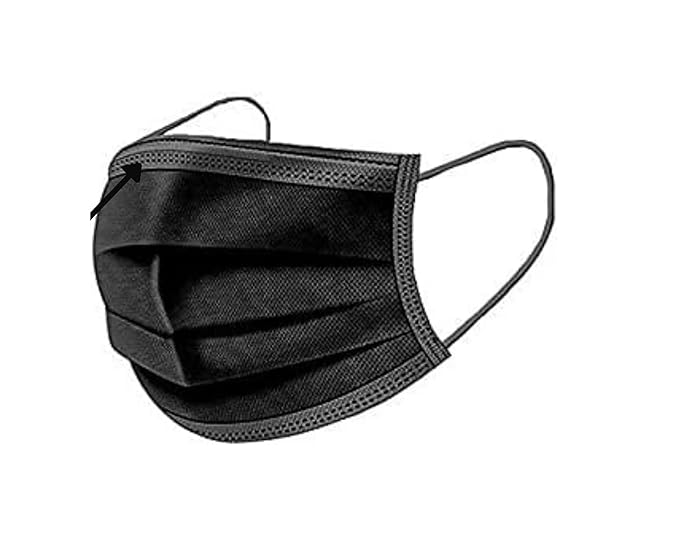 GLEMTECH 3 Ply Disposable Protective Face Masks | Inbuilt Adjustable Nose Pin | 3 Ply Disposable Mask | Surgical Face Mask For Men and Women | Breathable Masks | Anti Pollution 3Ply Surgical Mask