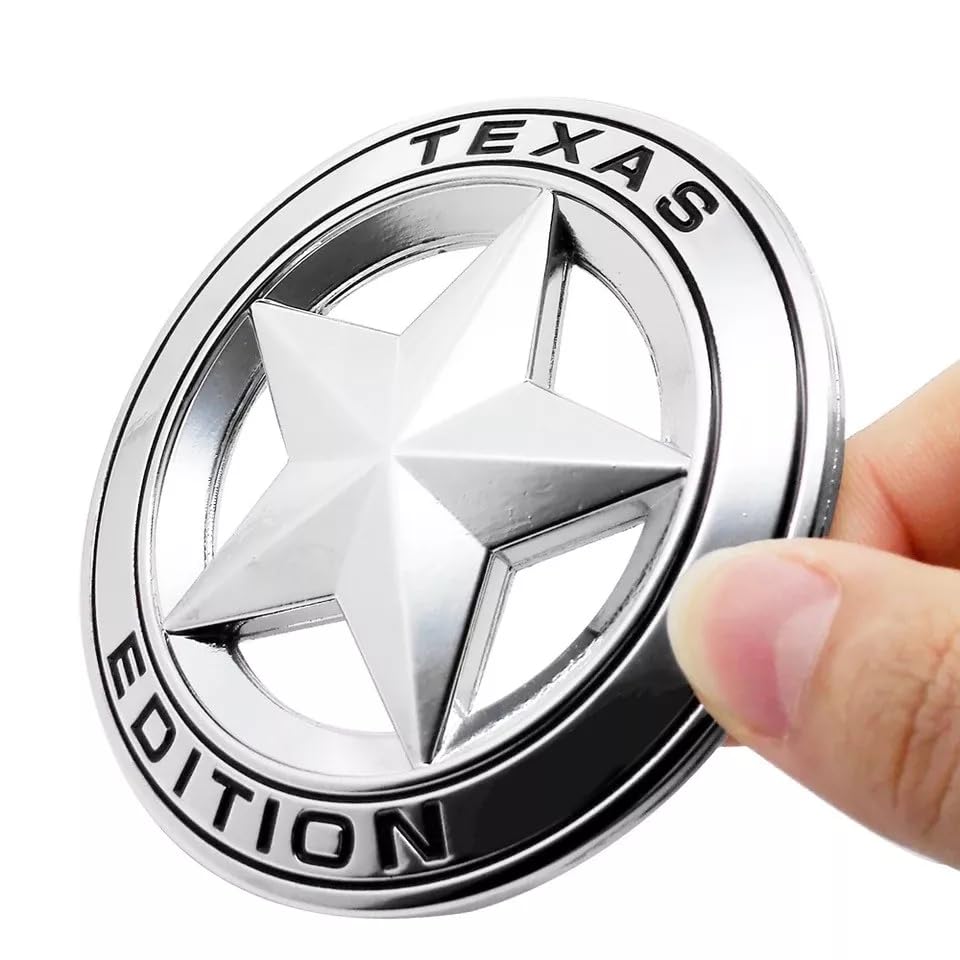Image of VRT 3D Chrome Emblem Automotive Car, Bike Badges Logo Self Adhesive Sticker (Texas Edition, Silver)