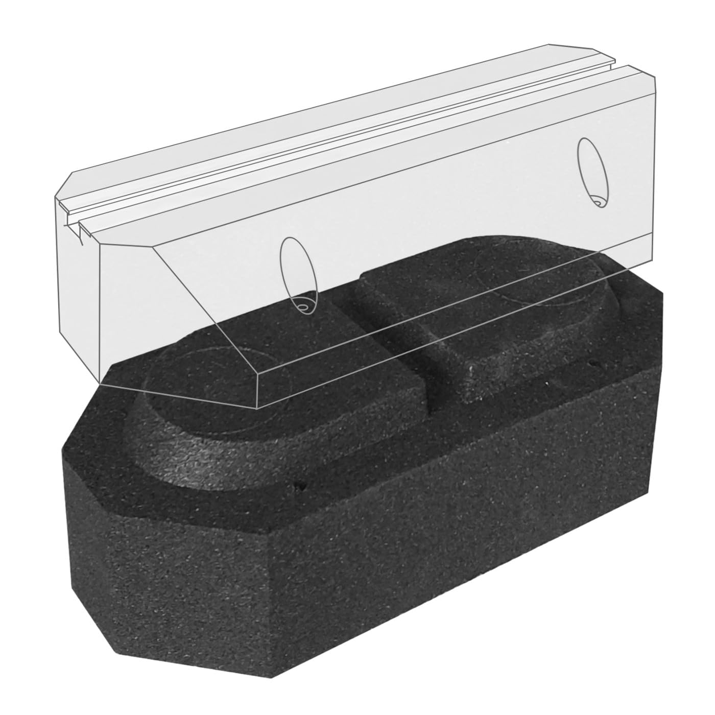 Dämpfungssockel Set 2×400 mm - 20 cm hoch Bodenkonsole für Wärmepumpen | 2 Stück Antivibrationsfüße | Montagesockel | Gummi Aufstellblocke | für Klimaanlage | für Klimagerät | Schwingungsdämpfer