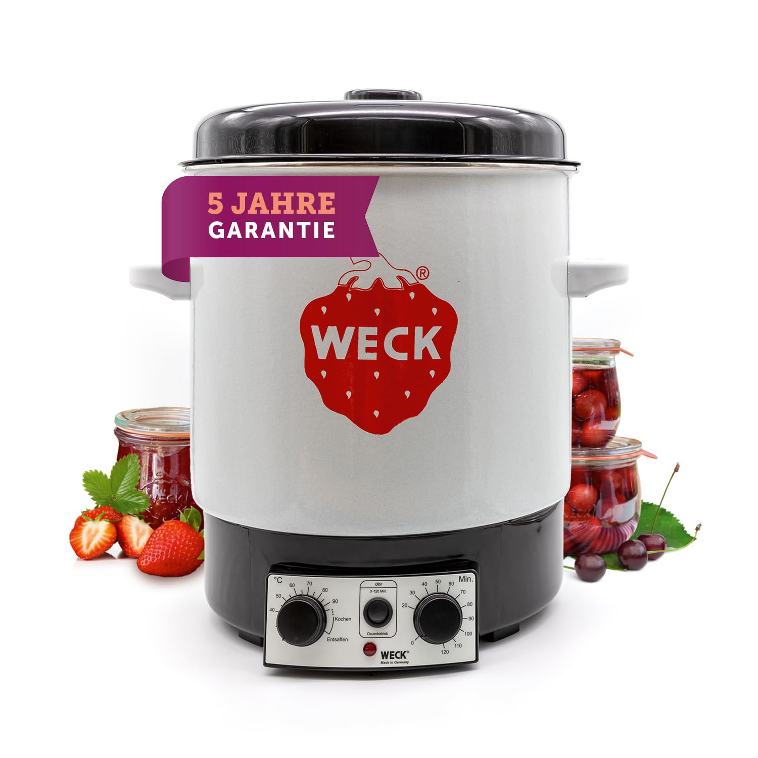 Weck Stérilisateur électrique WAT 15, 29 litres, Émail, Autocuiseur programmable avec thermostat et minuterie