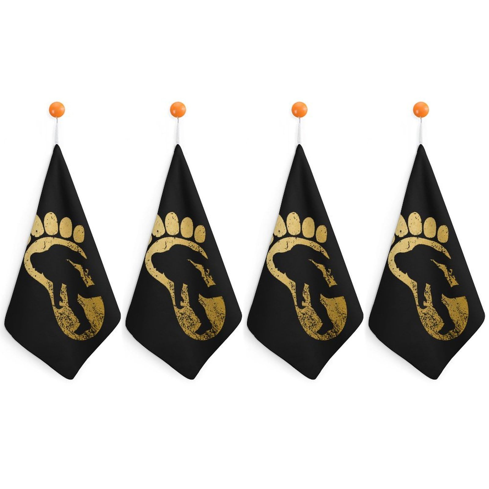 TXFBTRFSA Bigfoot Hand Towels with Hanging Loop Kitchen Towel Handkerchiefs Cleaning Cloths