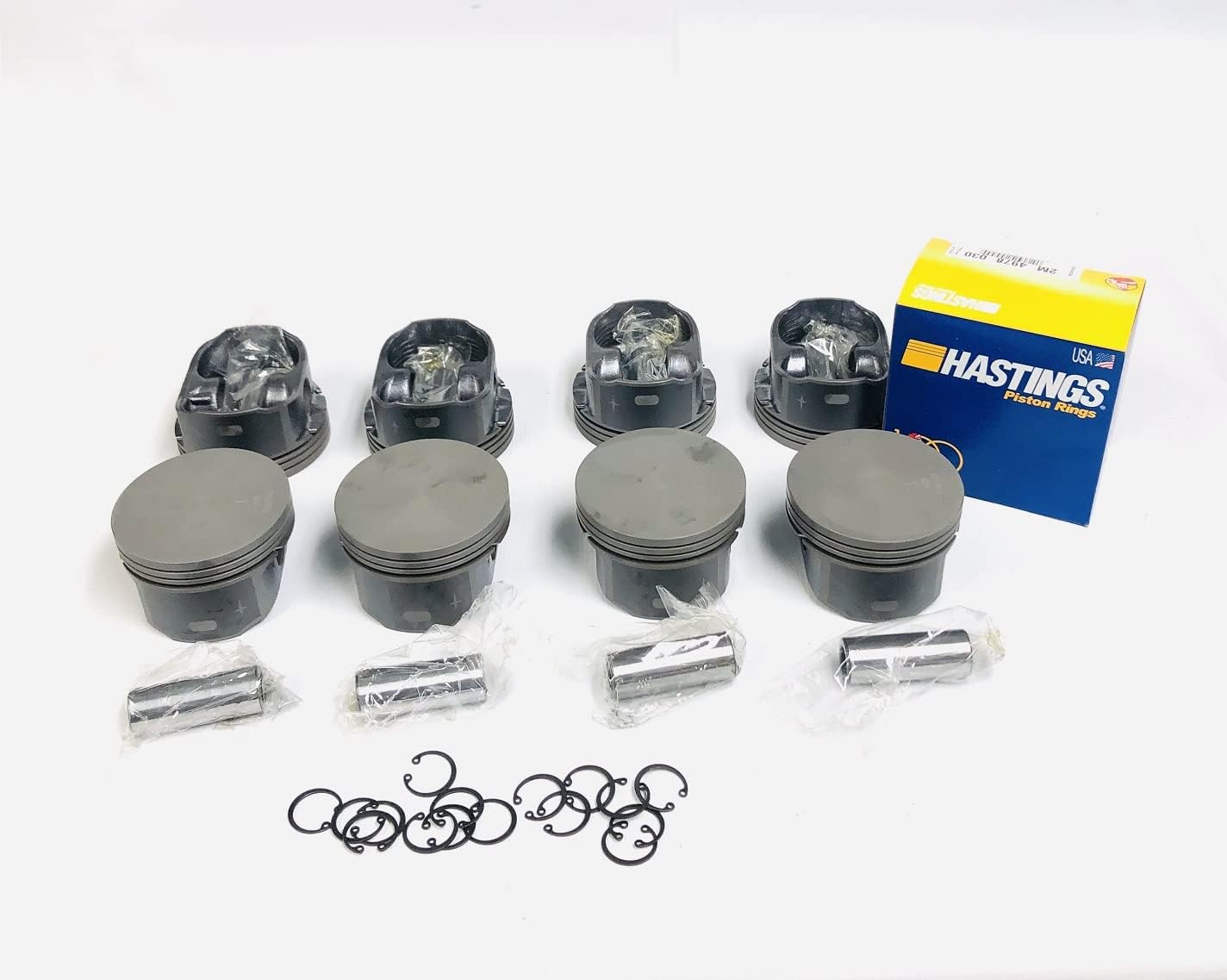 Hypereutectic Flat Top Pistons & Rings Kit compatible with 1999-2008 GM LS 4.8L & 5.3L Engines GEN III & IV. Click size needed before adding to cart. (STD 3.780" Bore diameter)