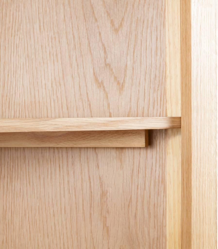 Brown Solid Oak Wood Corner Cabinet with MDF and Oak Veneer Triangular Shape 14.2 x 23.2 x 70.9 in Medium Storage Cupboard for Kitchen Dining Room Indoor Use