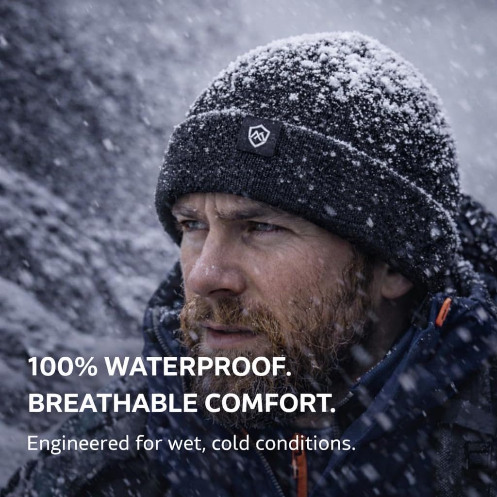 DexShell Waterproof Beanie for Men & Women, Windproof Thermal Winter Hat with Fleece Liner, Cuffed Knit Cap for Cold Weather - Image 2